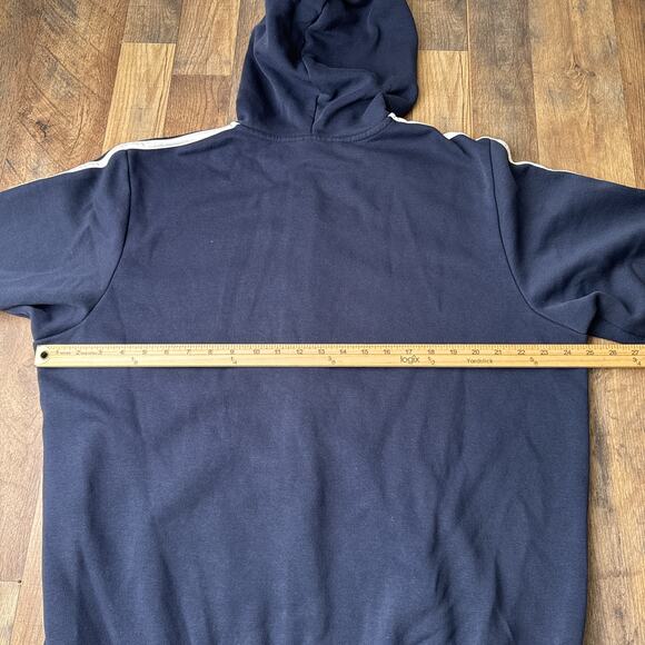 Adidas Essentials 3-Stripes Fleece Hoodie Men's XL Blue Full Zip Athletic 6052 - Picture 11 of 12